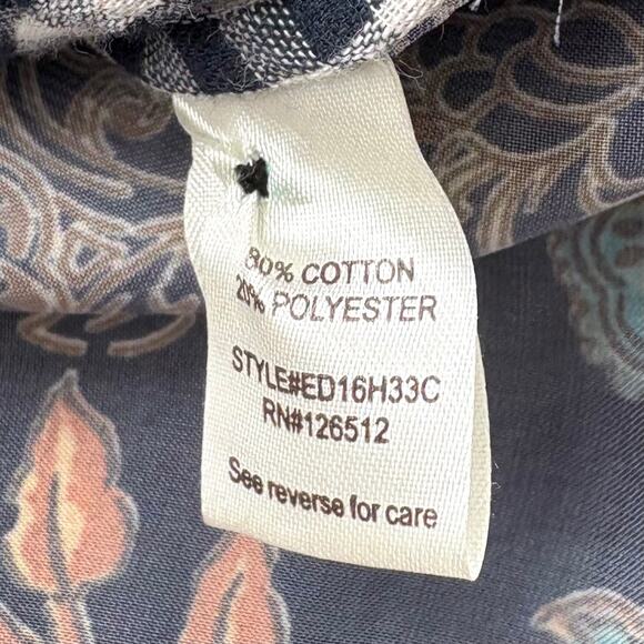 Aratta Silent Journey Mixed Plaid Floral Print Button Down Tunic Top Size Small - Picture 11 of 14